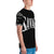 Side view of the Napoli Savage men's black t-shirt, showcasing its relaxed fit and style